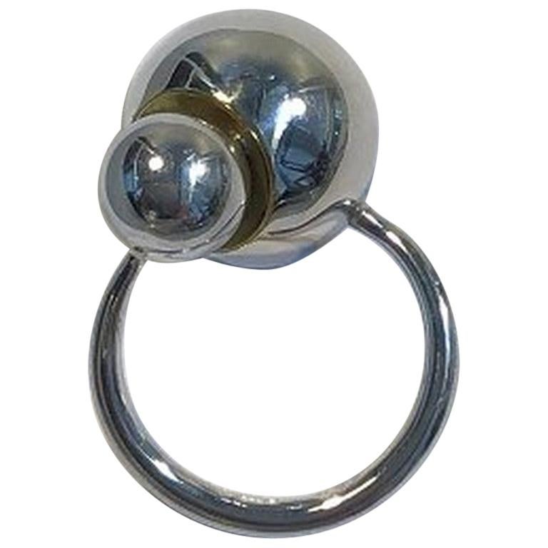 Georg Jensen GEORG JENSEN Ring K18WG Blue Sapphire Diamond Carnival US size 4.75 Auth 