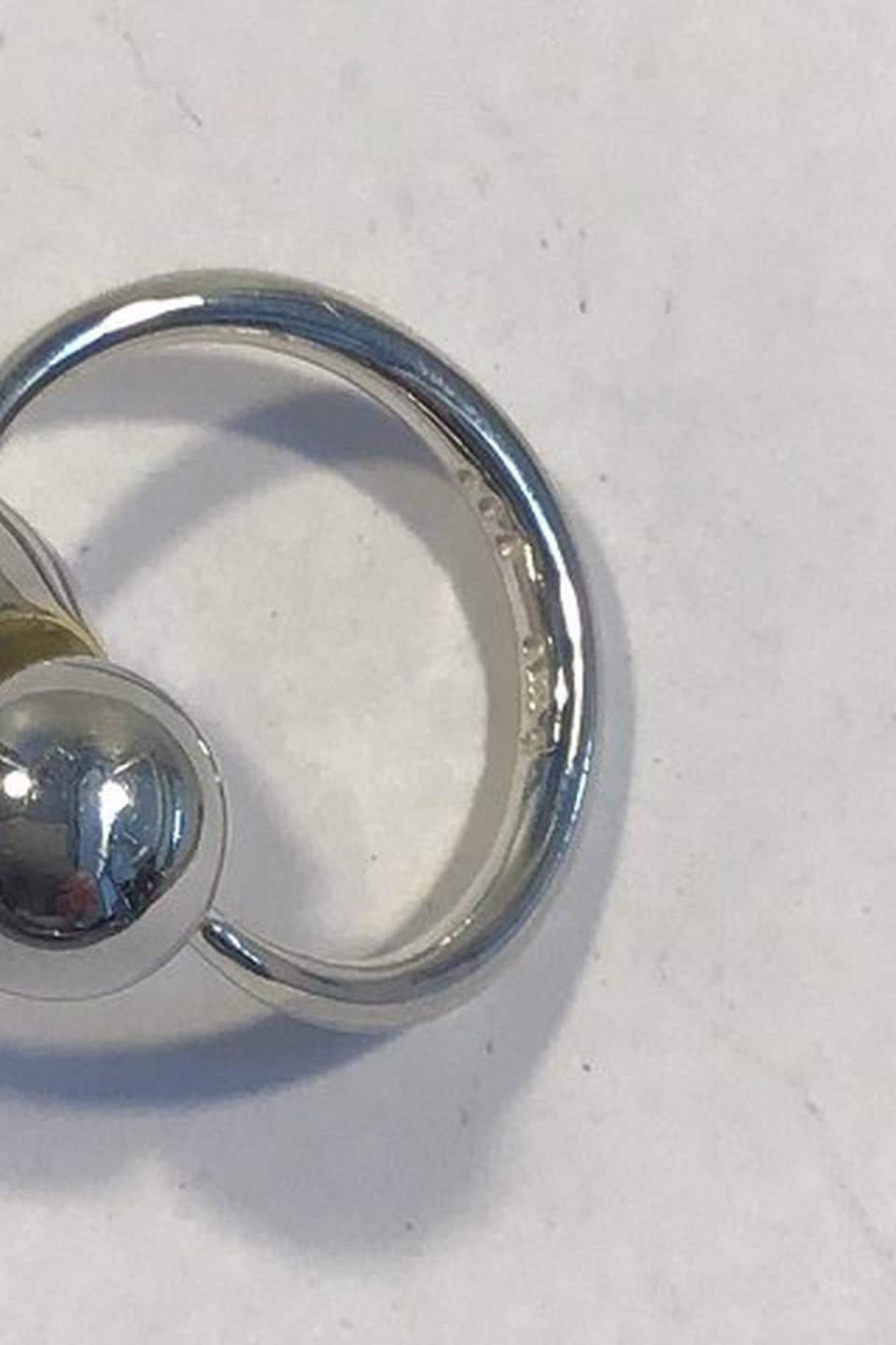 Georg Jensen Sterling Silber mit 18k Gold. Nr. 509 - Cave Jacqueline Rabun Ring Größe 52/US 6 Gewicht 11.6 gr/0.41 oz