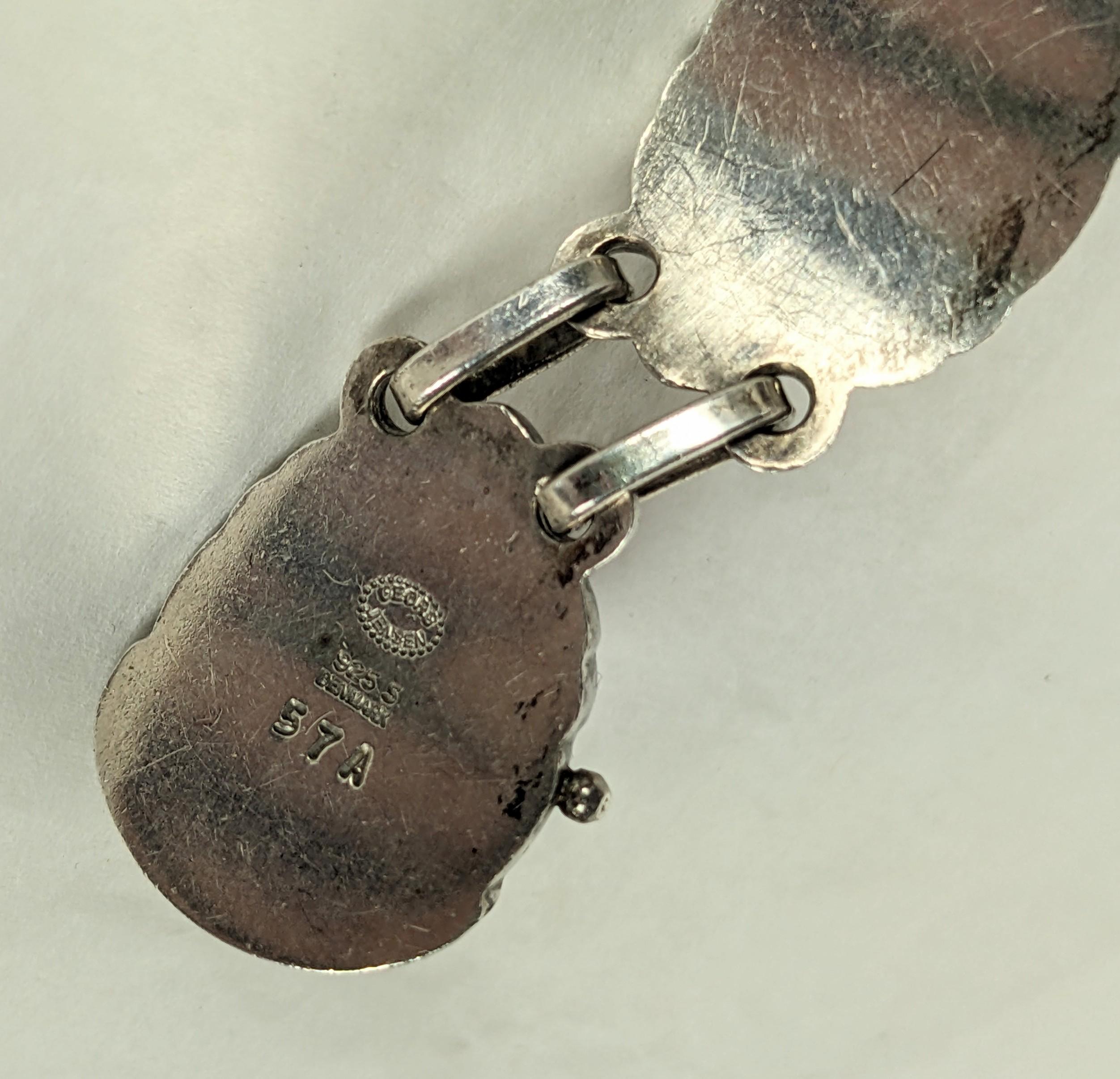 Georg Jensen Bracciale in argento con cabochon d'ambra In condizioni ottime in vendita a New York, NY