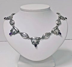 Georg Jensen Sterling Amethyst Necklace, circa 1935