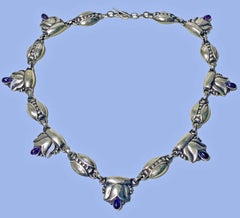 Georg Jensen Sterling Amethyst Necklace, circa 1935