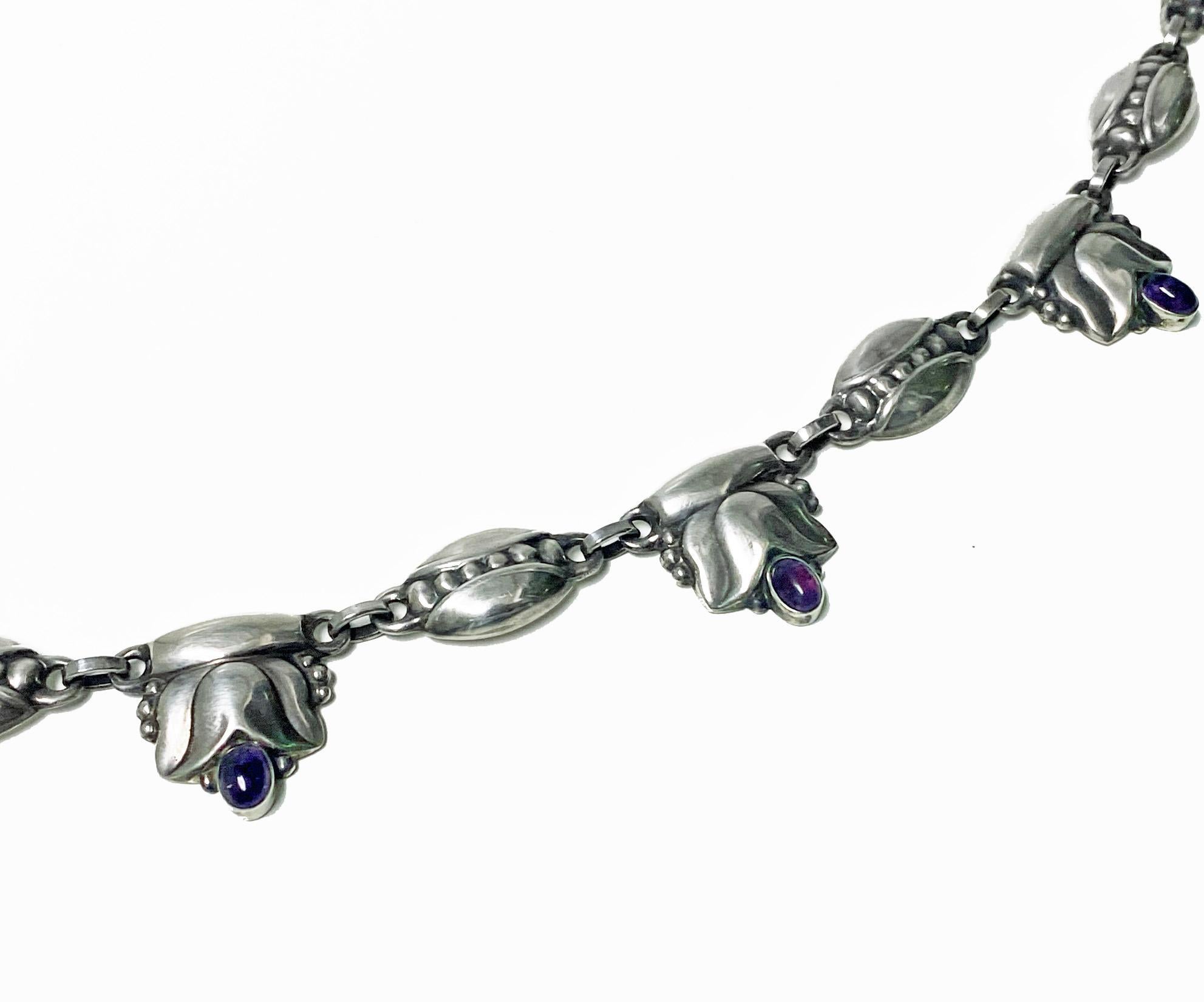 Mid-20th Century Georg Jensen Sterling Amethyst Necklace, circa 1935