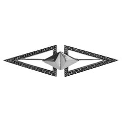 Georg Jensen Sterling and black Diamond Brooch #569C
