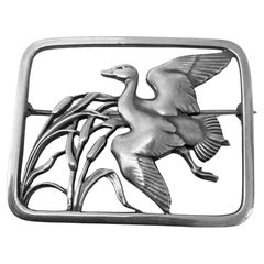 Georg Jensen Sterling Bird brooch designed by Hugo Liisberg No 300