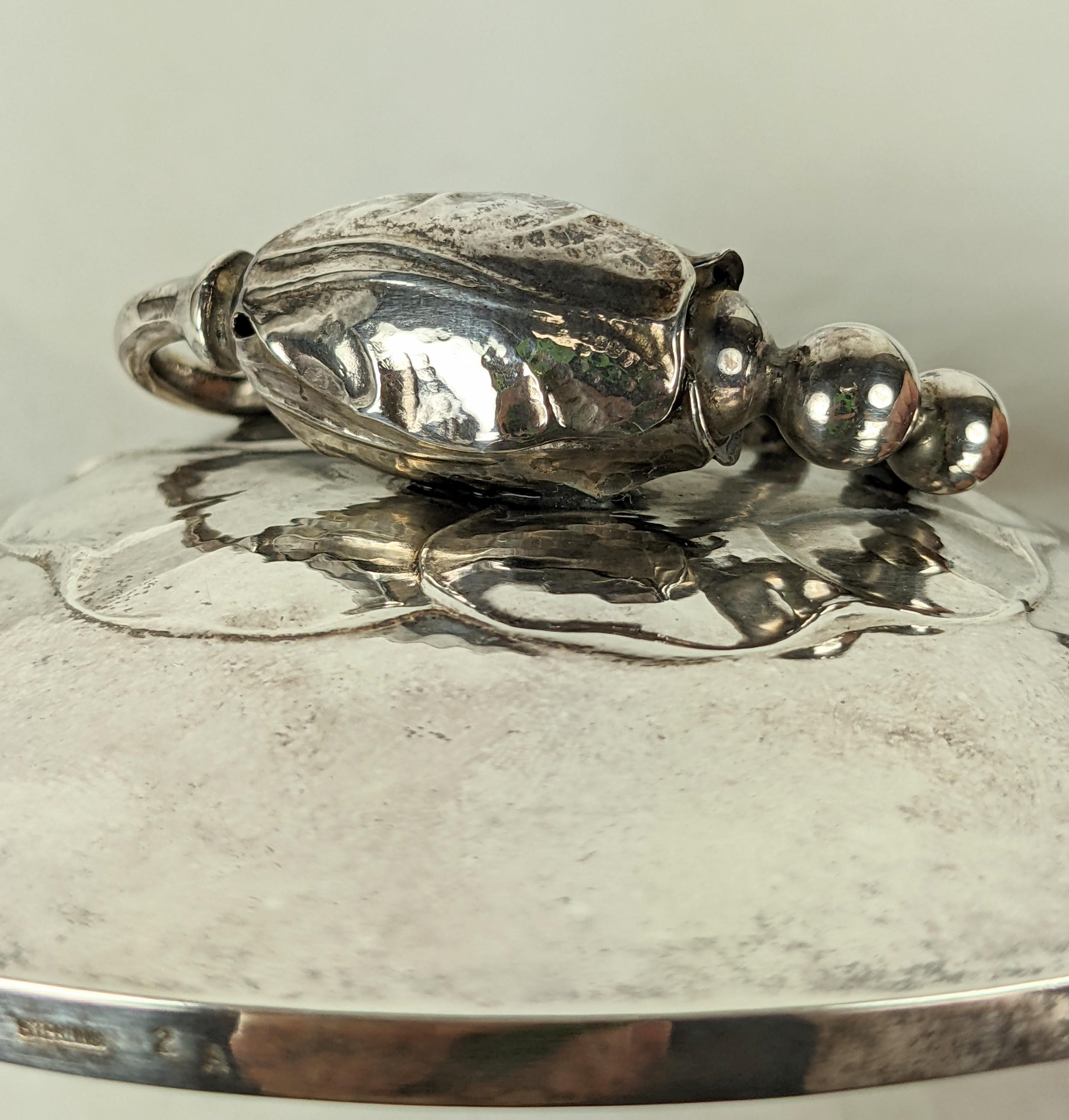 Mid-20th Century Georg Jensen Sterling Blossom Lid, Model 2A For Sale