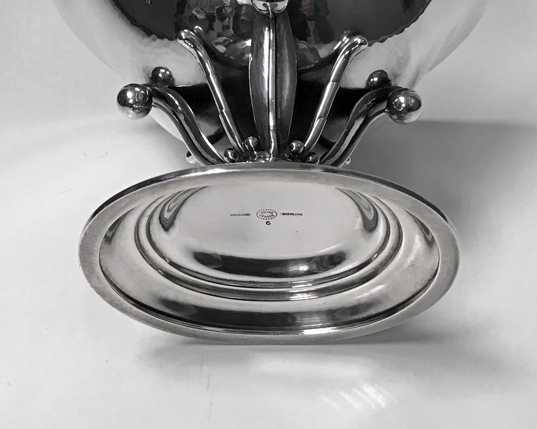 Georg Jensen Sterling Bowl No. 6, Designed by Johan Rohde In Good Condition In Toronto, Ontario