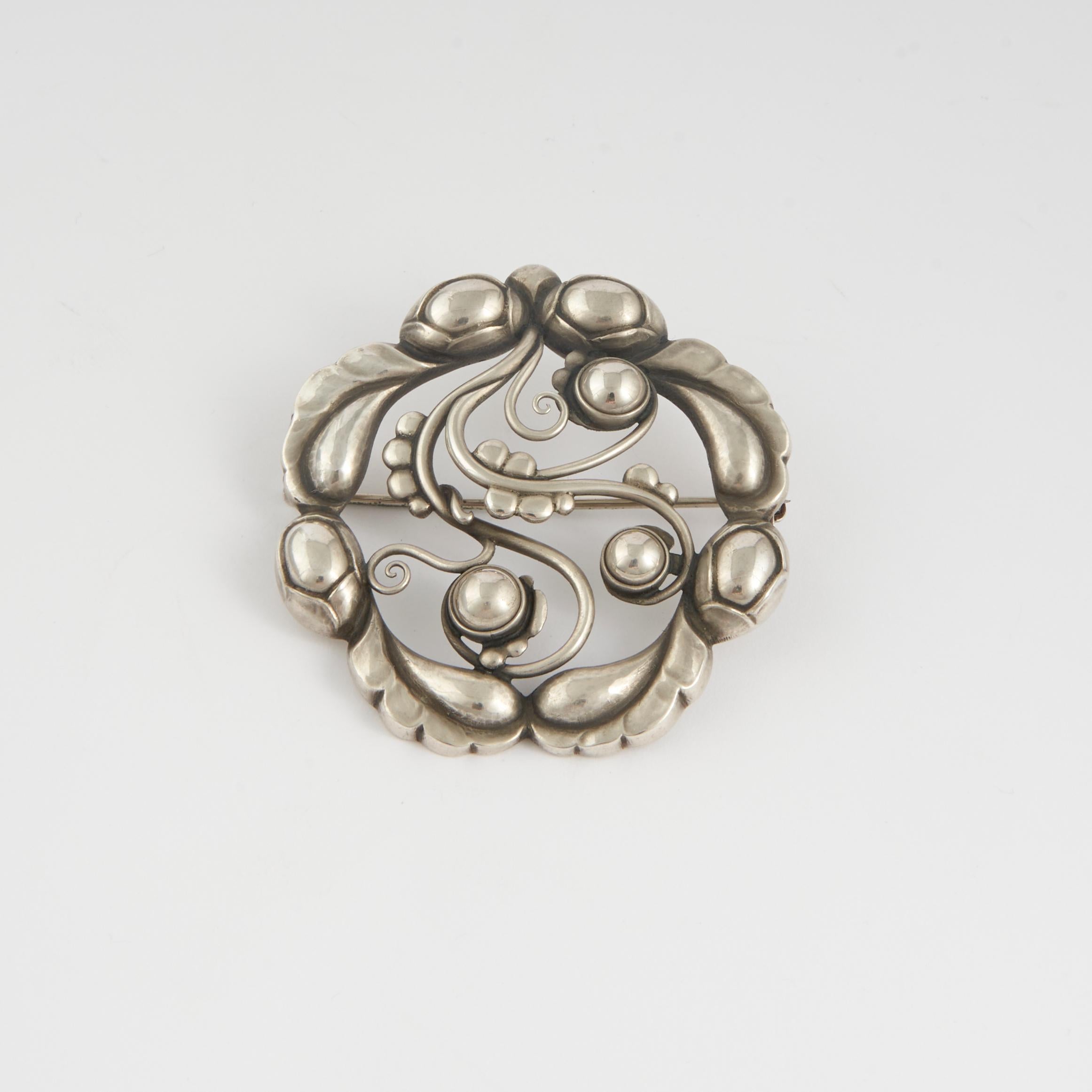 Art Nouveau Spilla in argento Georg Jensen, design #159 in vendita