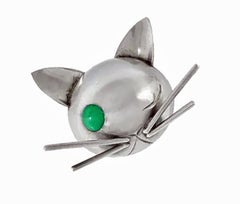Georg Jensen Sterling Cat Brooch JoPol, C.1940