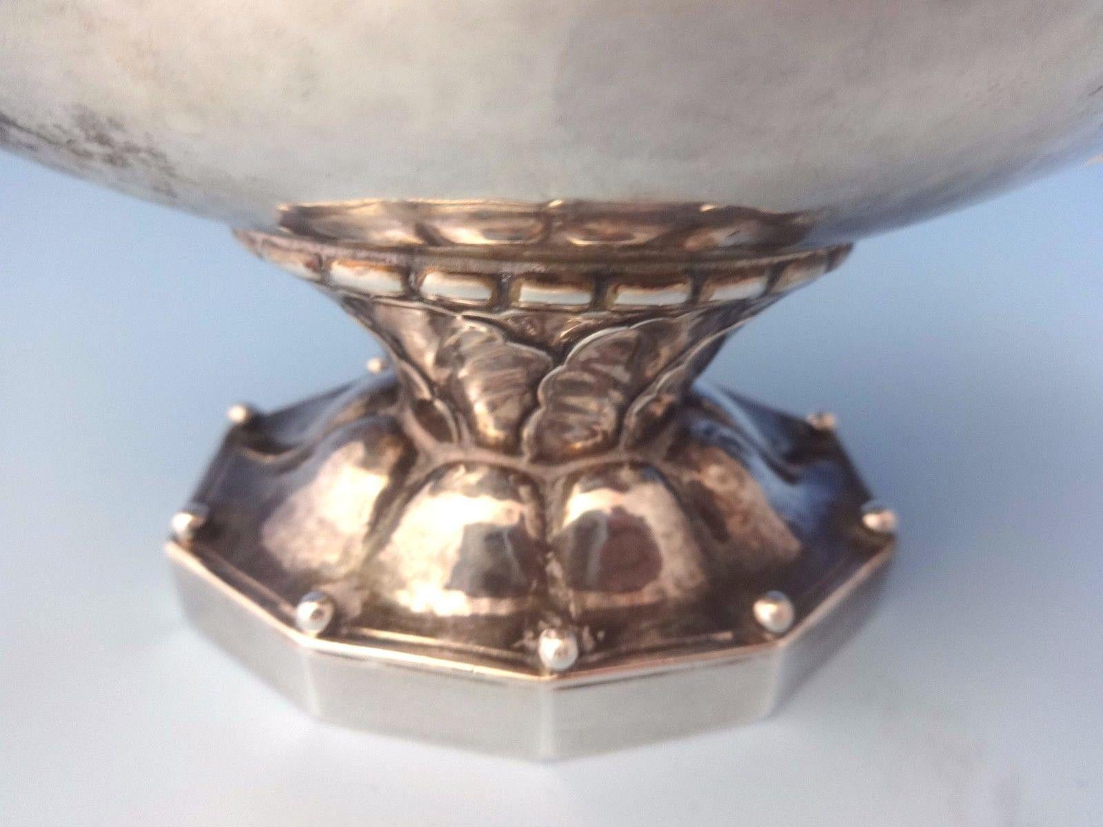 Georg Jensen sterling silver Arts & Crafts Aladdin oil L style cigar lighter #12 with wonderful leaf and beaded detail by Georg Jensen. It has old GI marks, and dates from 1915-1930. It is not monogrammed. It no longer has the flame snuffer on the