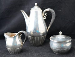 Georg Jensen Sterling Cosmos Pattern Coffee Set