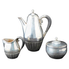 Georg Jensen Sterling Cosmos Pattern Coffee Set