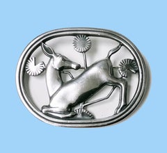 Georg Jensen Sterling Deer Brooch, Designed by Arno Malinowski