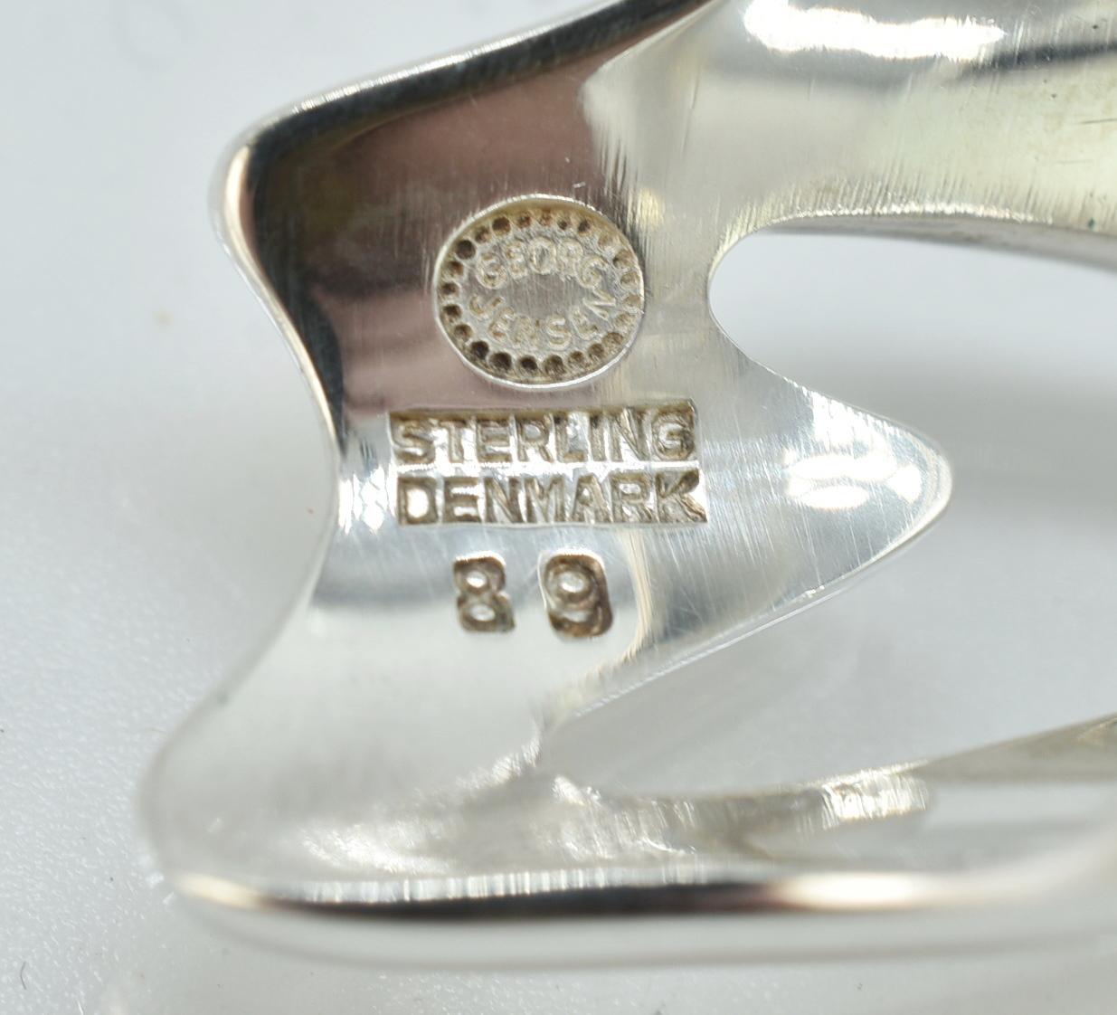 Danish Georg Jensen Sterling Heart Ring #89, Henning Koppel, Denmark For Sale
