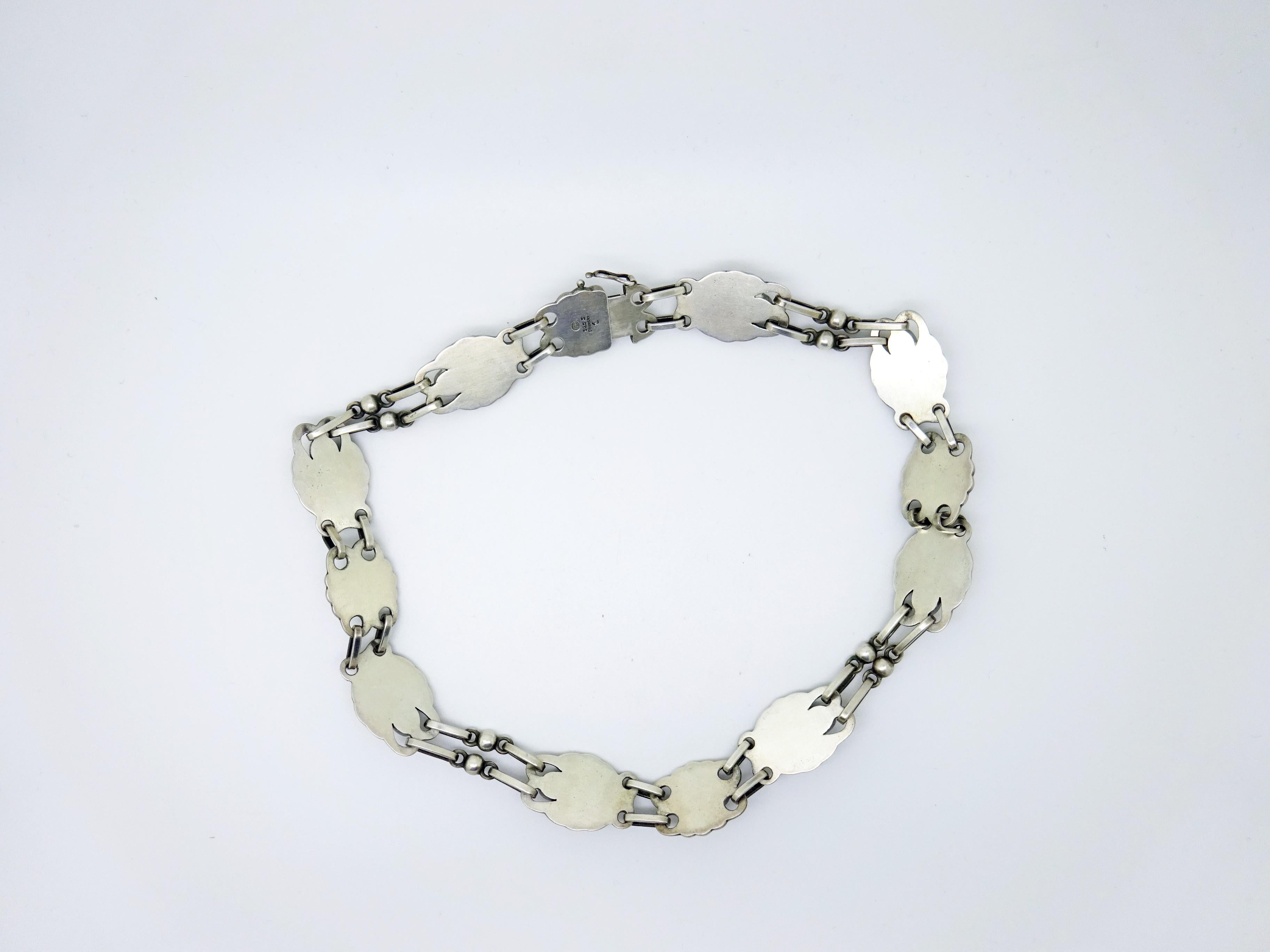 Georg Jensen Sterling Necklace #1 with Leaves and Berries '#J3333' 1