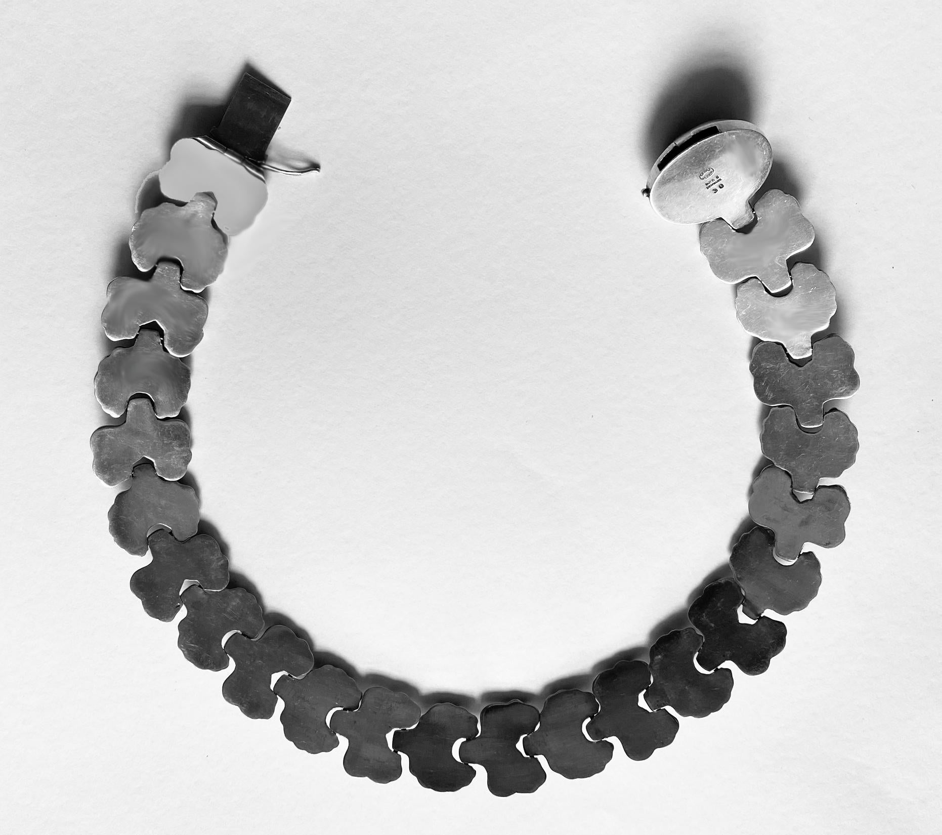 Cabochon Georg Jensen Sterling Paris Model Necklace, Denmark, circa 1945