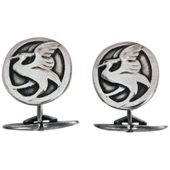 Georg Jensen Sterling Phoenix Bird Cufflinks