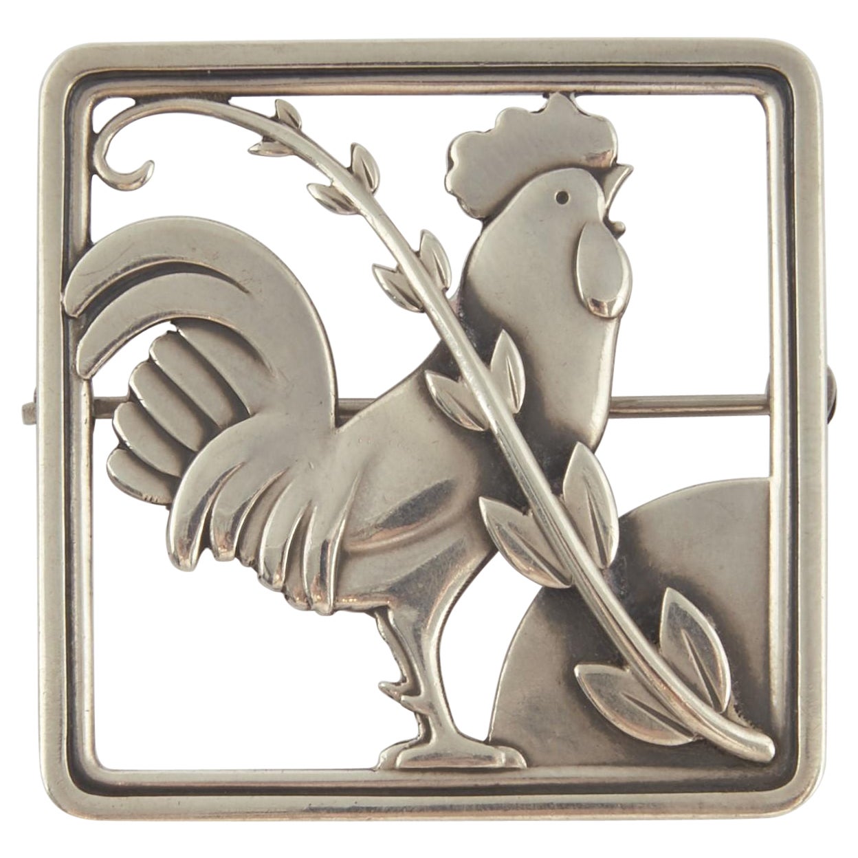 Georg Jensen Broche coq en argent sterling, modèle #276