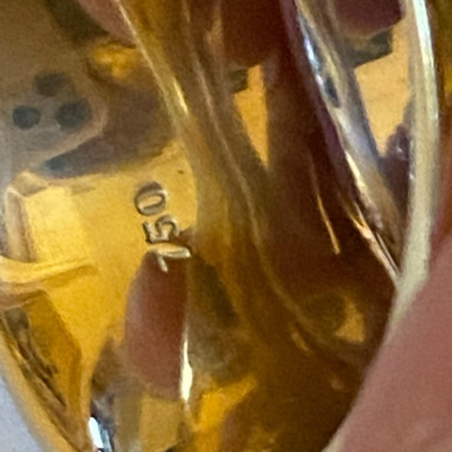 Georg Jensen, bague courbée en argent sterling et or 18 carats, neuve dans sa boîte en vente 2