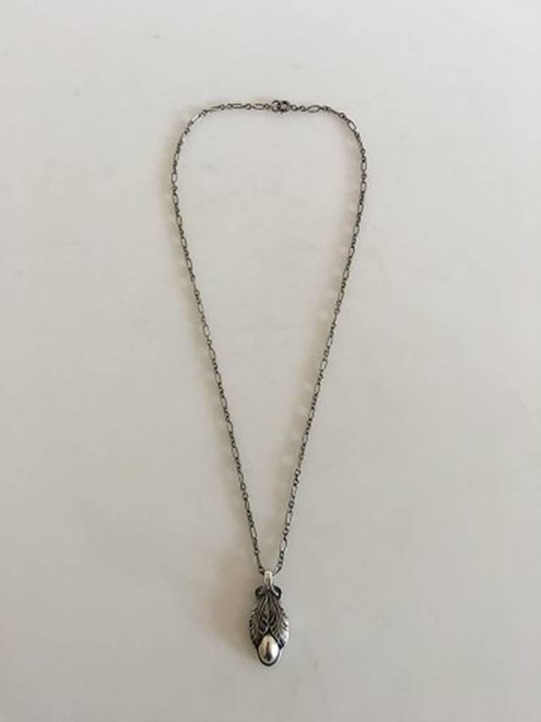 Georg Jensen Sterling Silver 2008 Annual Pendant Necklace. Chain measures 45 cm /17 23/32 in. Weighs 13 g / 0.45 oz.