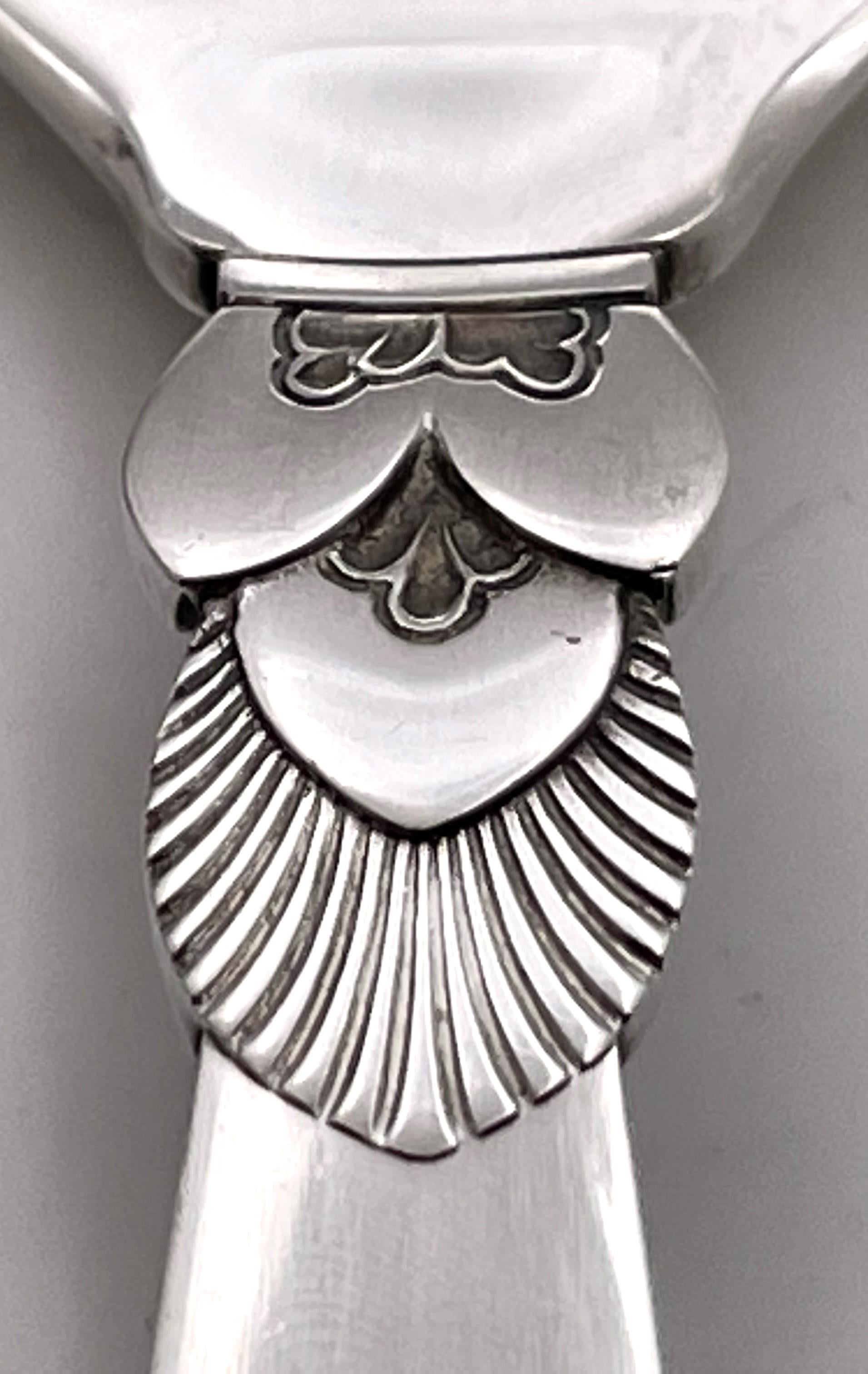 Georg Jensen, ensemble de 48 couverts en argent sterling à motif de cactus + services 8