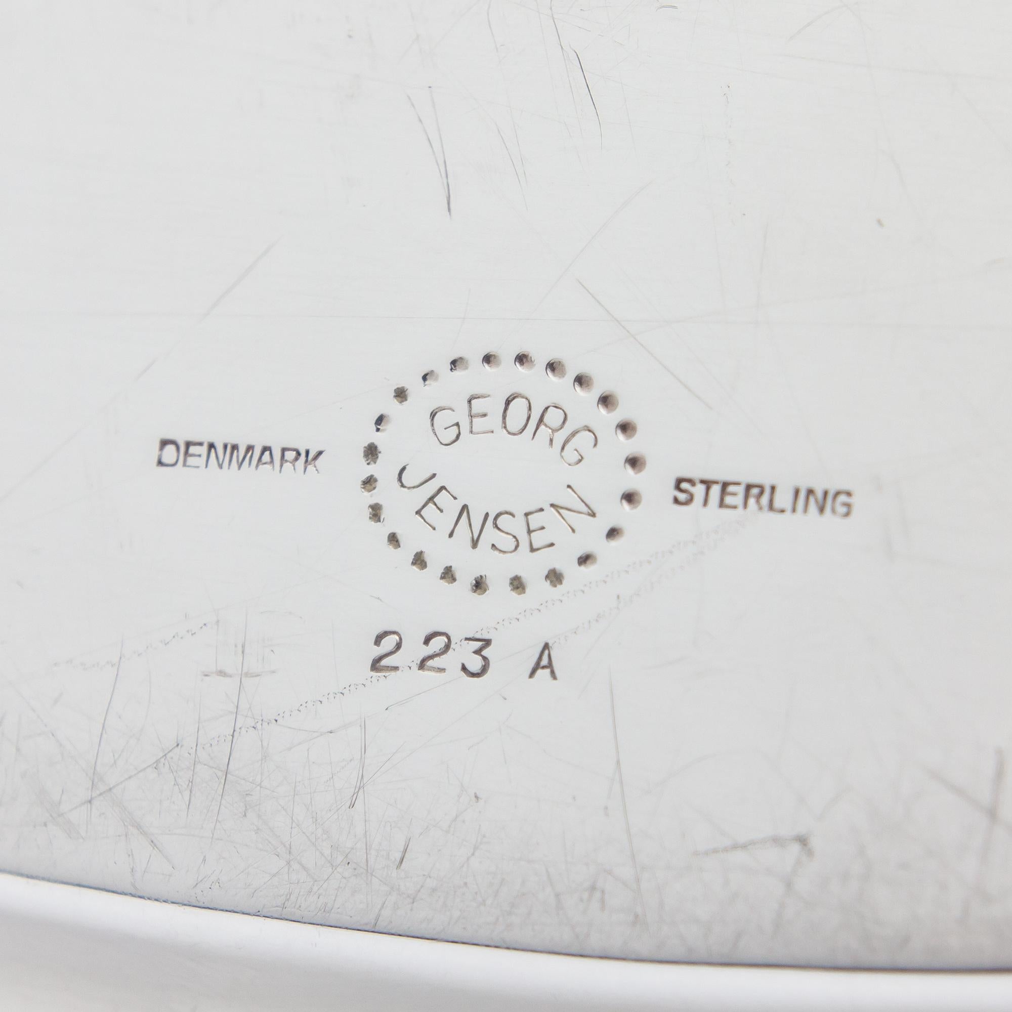 Georg Jensen Sterling Silber 5 Pieces Teeservice in Pattern 80 im Angebot 3