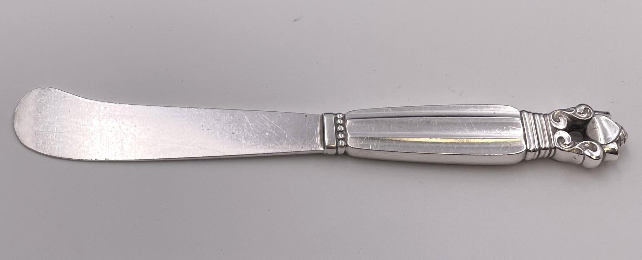 Georg Jensen Sterling Silver 66-Piece Flatware Set in Acorn Pattern In Good Condition For Sale In New York, NY