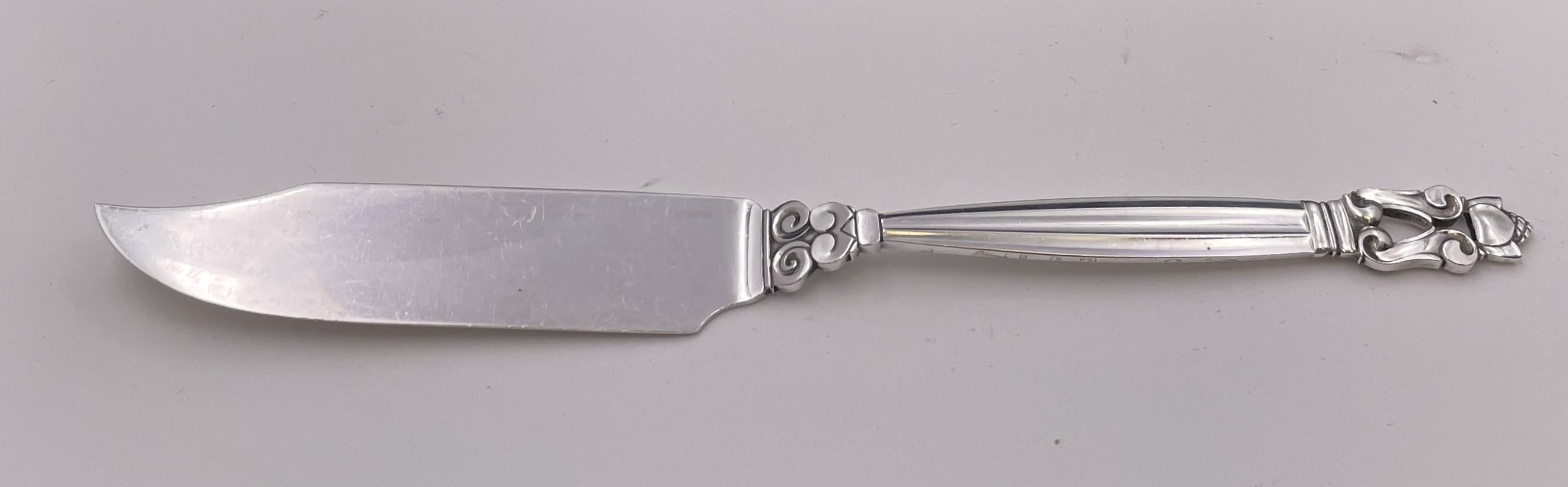 20th Century Georg Jensen Sterling Silver 66-Piece Flatware Set in Acorn Pattern For Sale