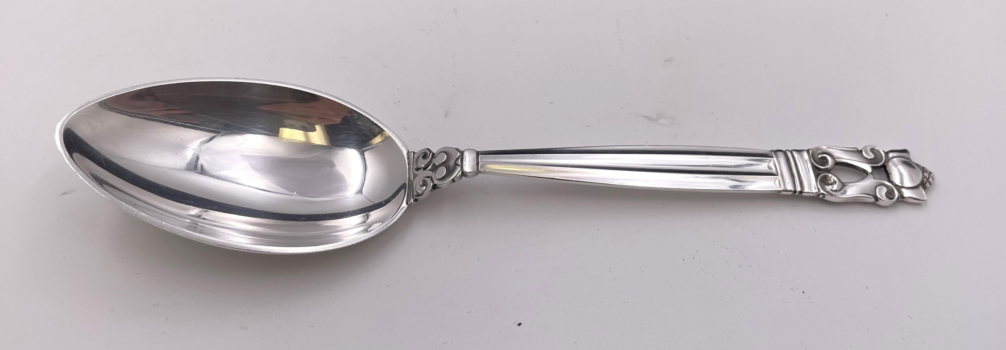 Georg Jensen Sterling Silver 66-Piece Flatware Set in Acorn Pattern For Sale 2