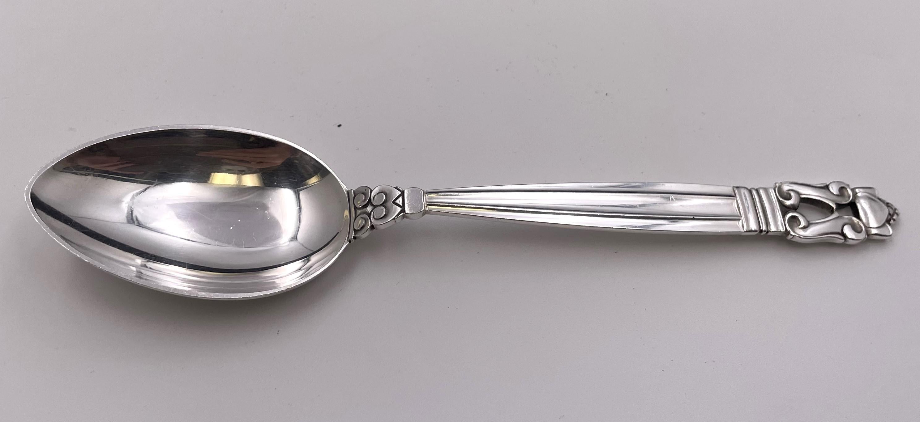 Georg Jensen Sterling Silver 66-Piece Flatware Set in Acorn Pattern For Sale 3