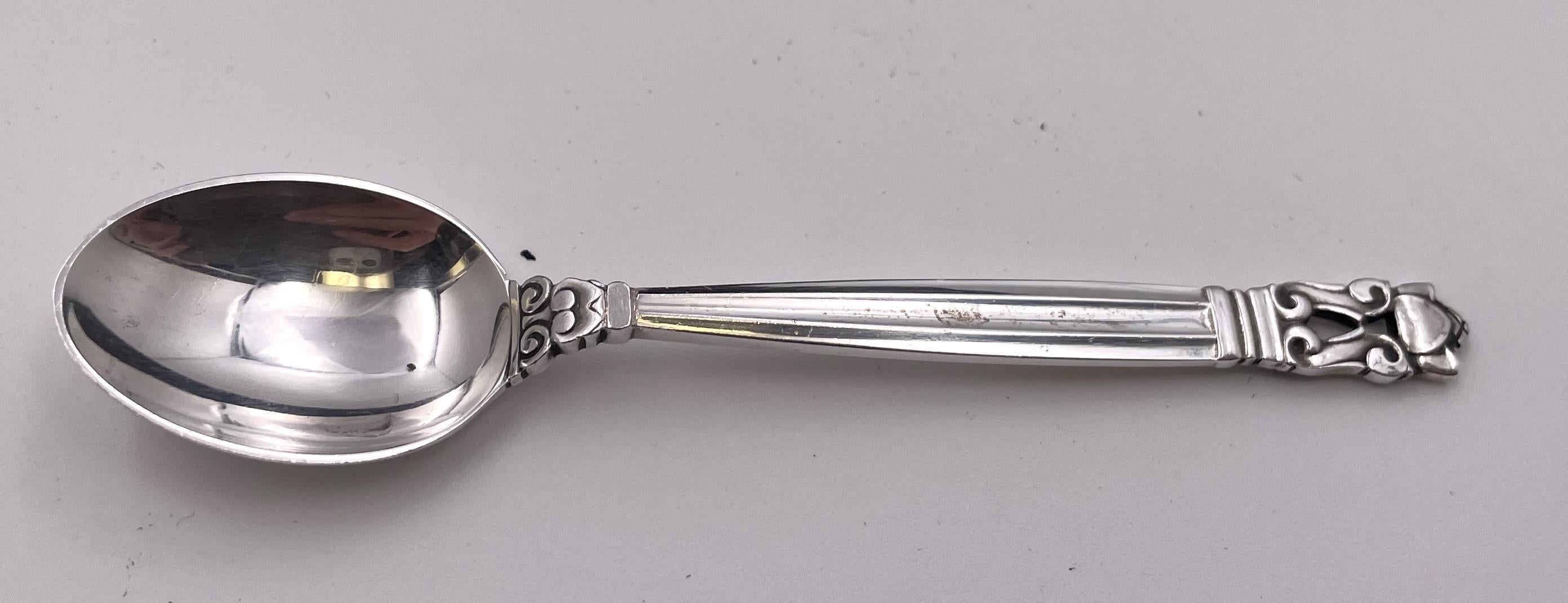 Georg Jensen Sterling Silver 66-Piece Flatware Set in Acorn Pattern For Sale 4