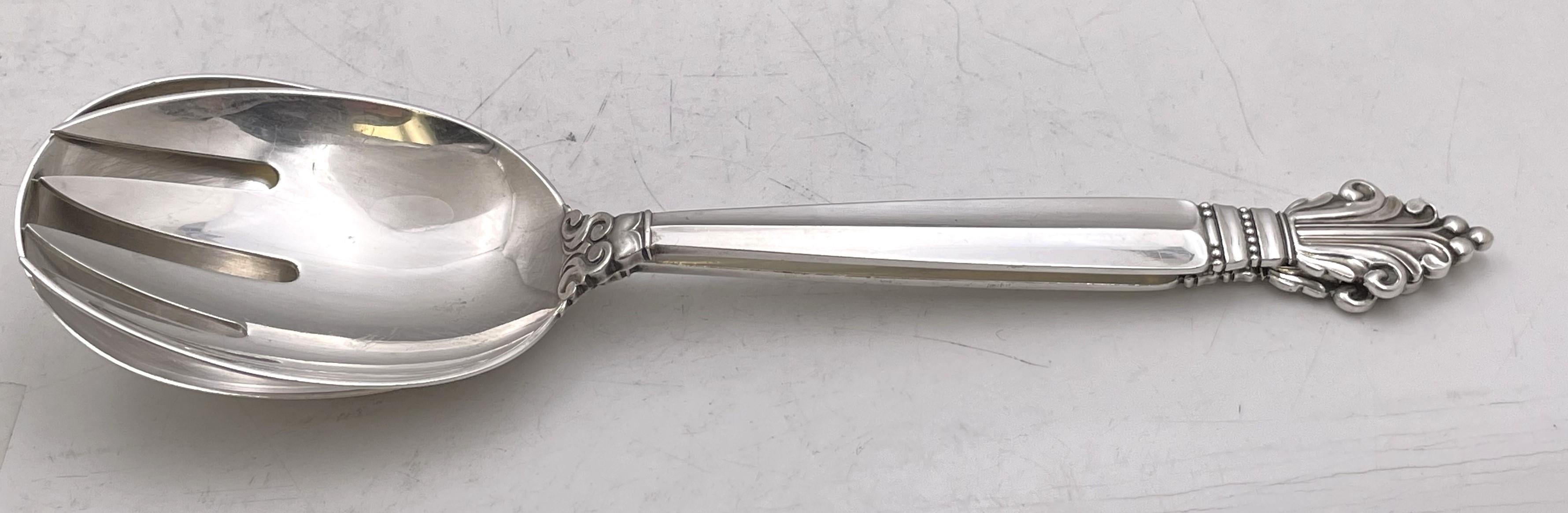 Georg Jensen Set di posate in argento sterling da 76 pezzi con motivo ad acanto per 12 persone in vendita 4