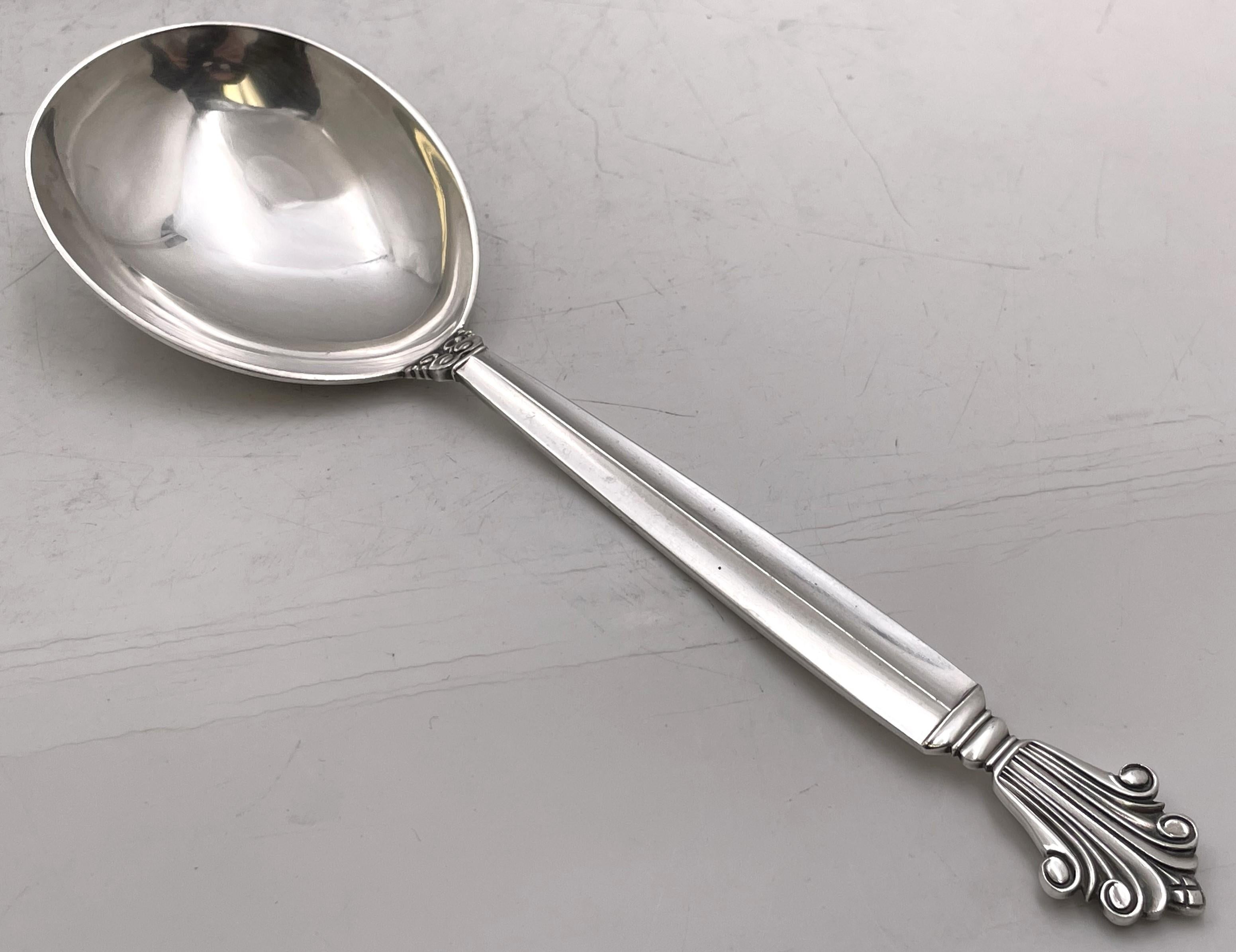 Georg Jensen Set di posate in argento sterling da 76 pezzi con motivo ad acanto per 12 persone in vendita 7