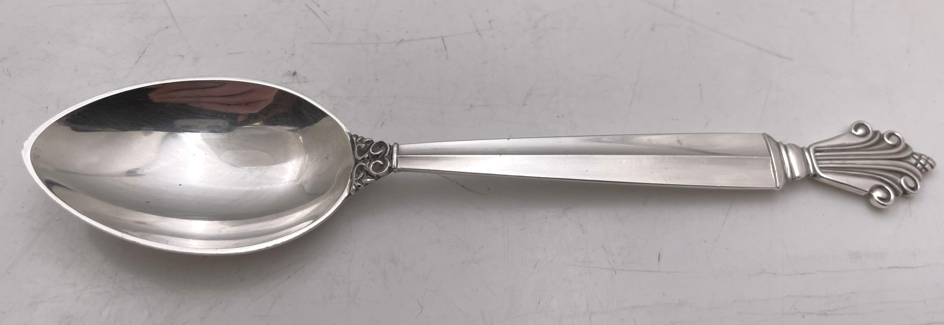 Georg Jensen Set di posate in argento sterling da 76 pezzi con motivo ad acanto per 12 persone in vendita 1