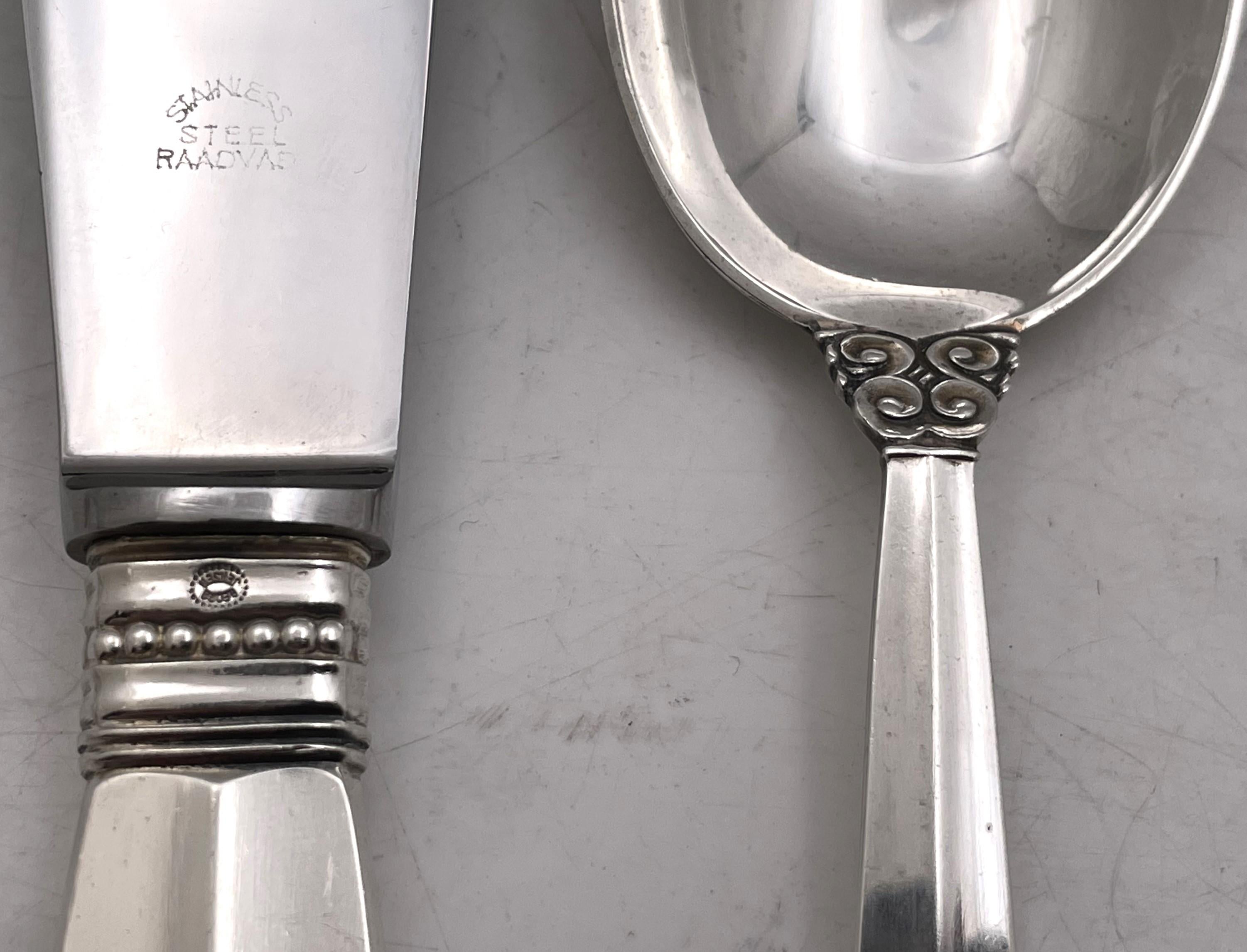 Georg Jensen Set di posate in argento sterling da 76 pezzi con motivo ad acanto per 12 persone in vendita 3