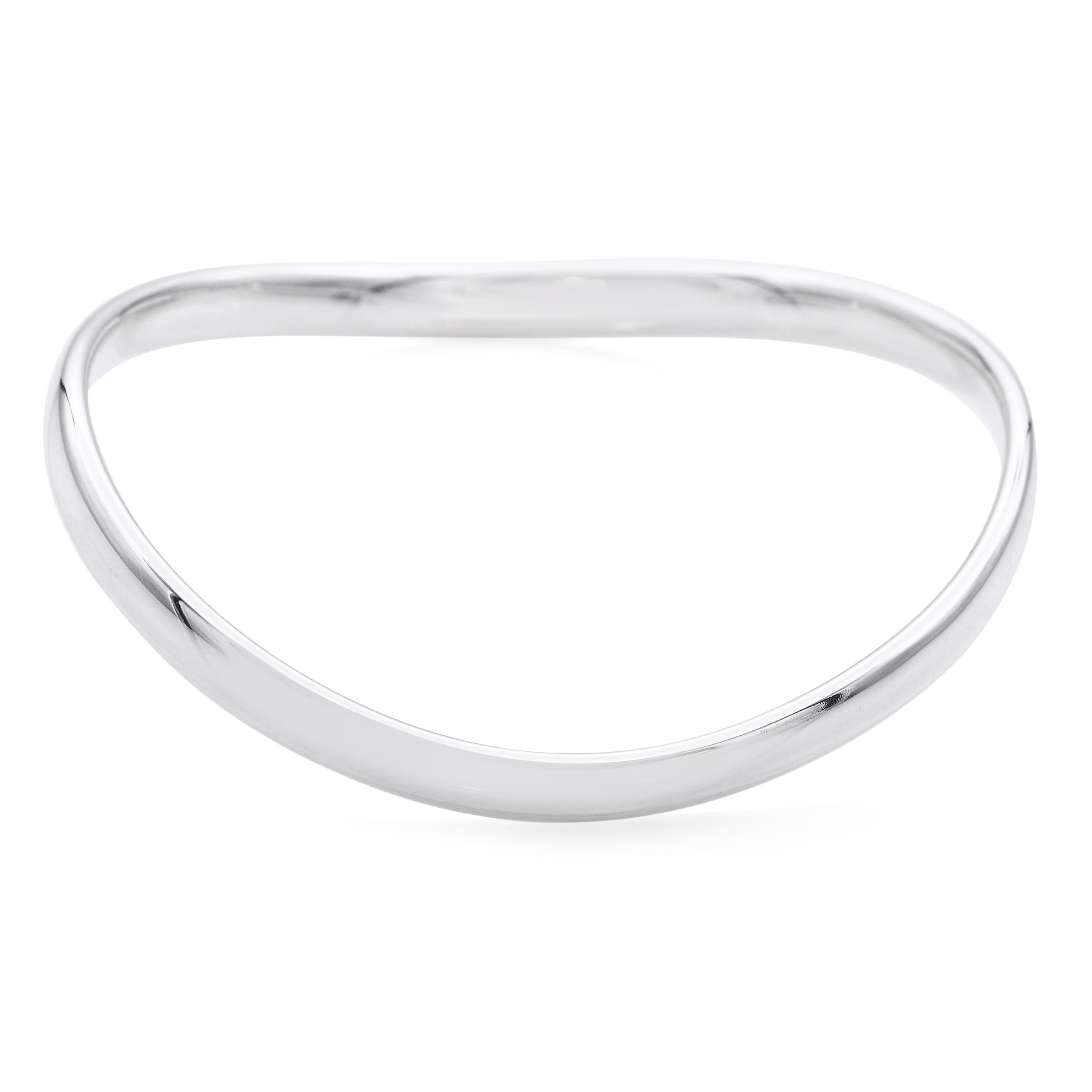 Georg Jensen Sterling Silber Abstrakte Welle von Astrid Fog 237A Armspange Armband im Zustand „Gut“ im Angebot in New York, NY