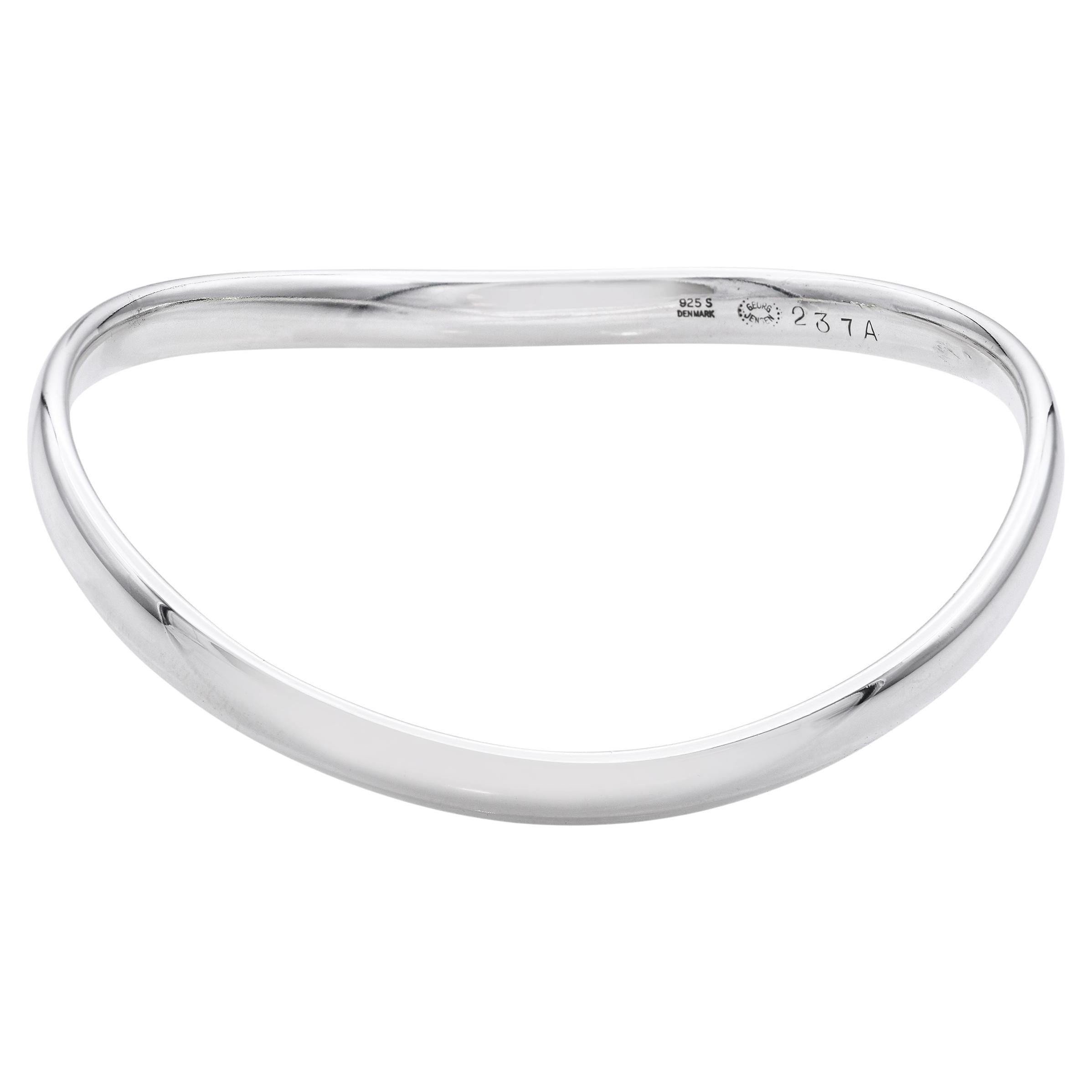 Georg Jensen Sterling Silber Abstrakte Welle von Astrid Fog 237A Armspange Armband im Angebot
