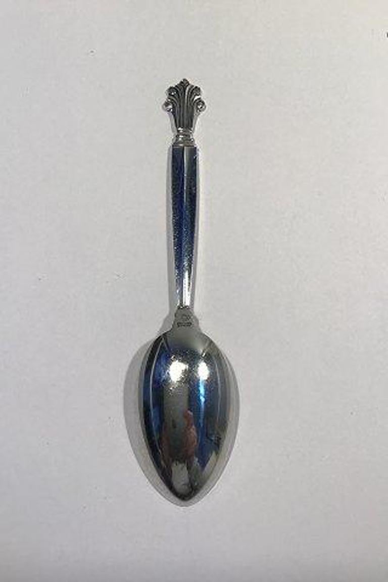 Georg Jensen Sterling Silver Acanthus Dinner Spoon No 011 In Good Condition For Sale In Copenhagen, DK