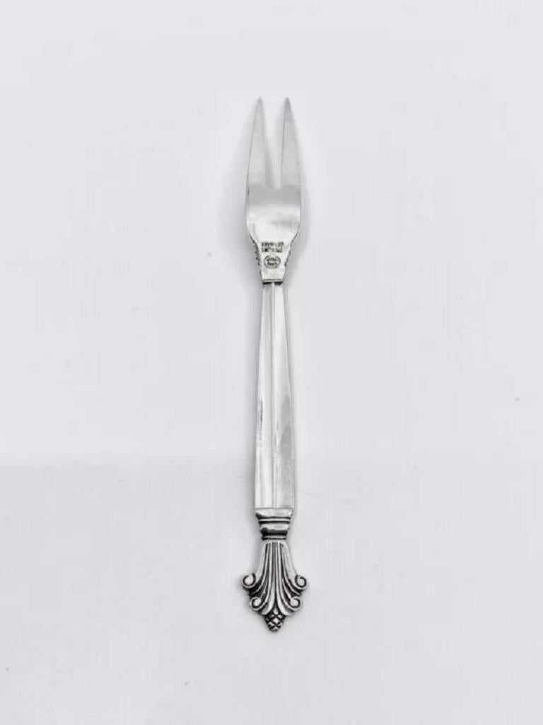 Art Nouveau Georg Jensen Sterling Silver Acanthus Lemon Fork 146 For Sale