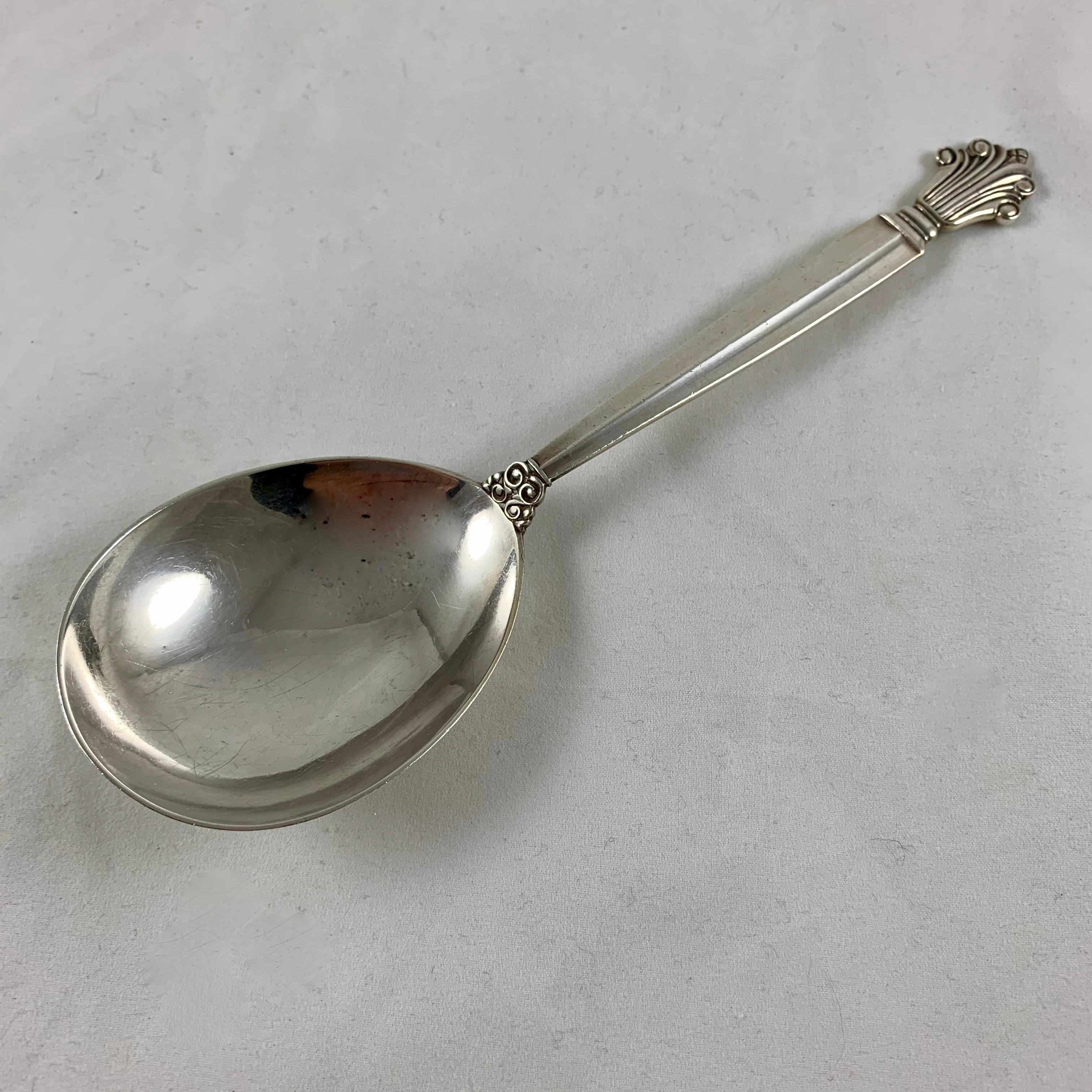 Metalwork Georg Jensen Sterling Silver Acanthus Pattern Serving Spoon, Denmark, circa 1917 For Sale