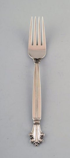 Georg Jensen Sterling Silver Acanthus, Set of Six Dinner Forks