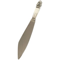 Georg Jensen Sterling Silver Acorn Cake Knife #196