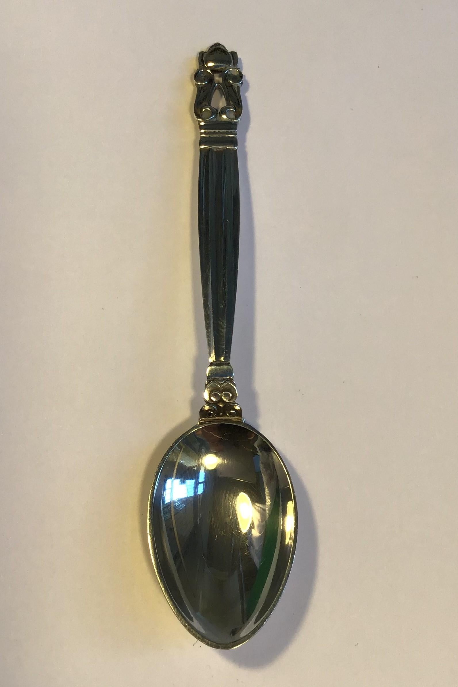 Georg Jensen Sterling Silver Acorn Coffee Spoon No 034. Measures: 11.2 cm / 4 3/8 inches. Design Johan Rohde.