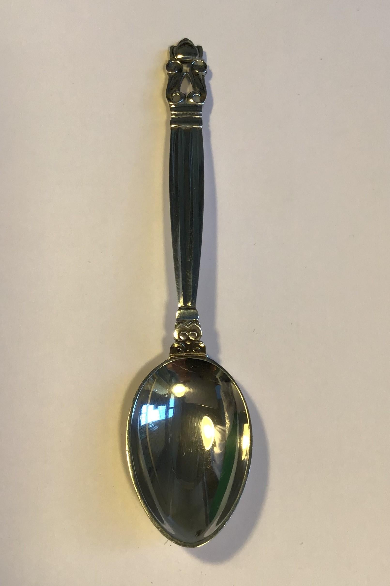 Art Deco Georg Jensen Sterling Silver Acorn Coffee Spoon No 034 For Sale