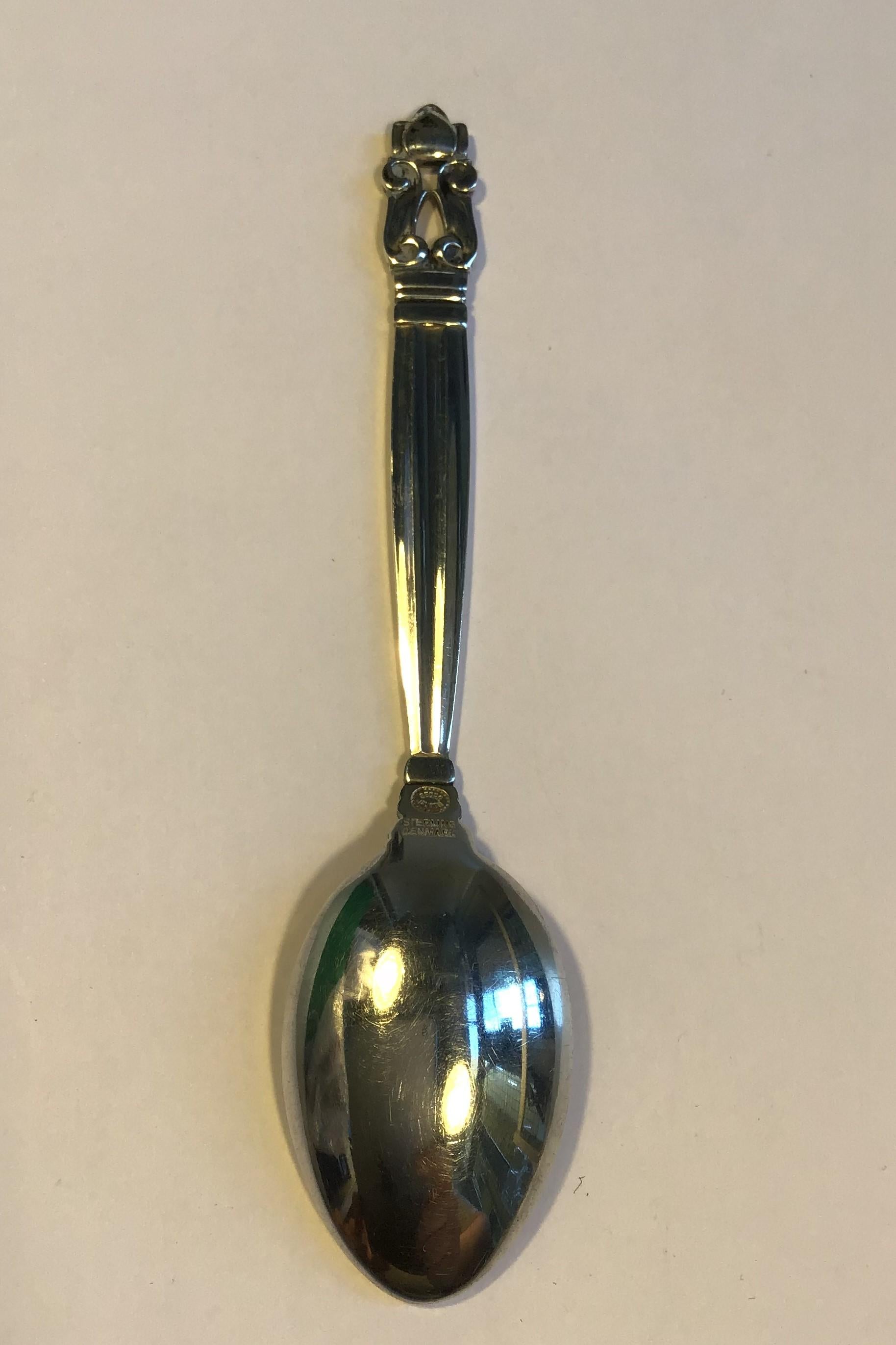 Danish Georg Jensen Sterling Silver Acorn Coffee Spoon No 034 For Sale