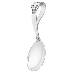 Georg Jensen Sterling Silver Acorn Curved Baby Spoon by Johan Rohde