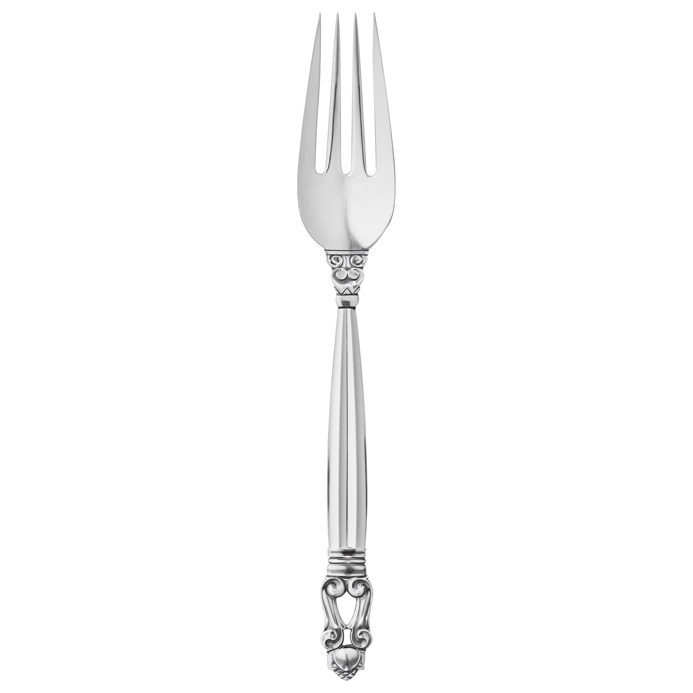 Georg Jensen Sterling Silver Acorn Dinner Fork by Johan Rohde For Sale
