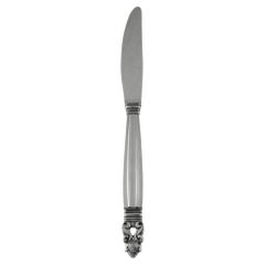 Vintage Georg Jensen Sterling Silver Acorn Dinner Knife, Long Handle 014