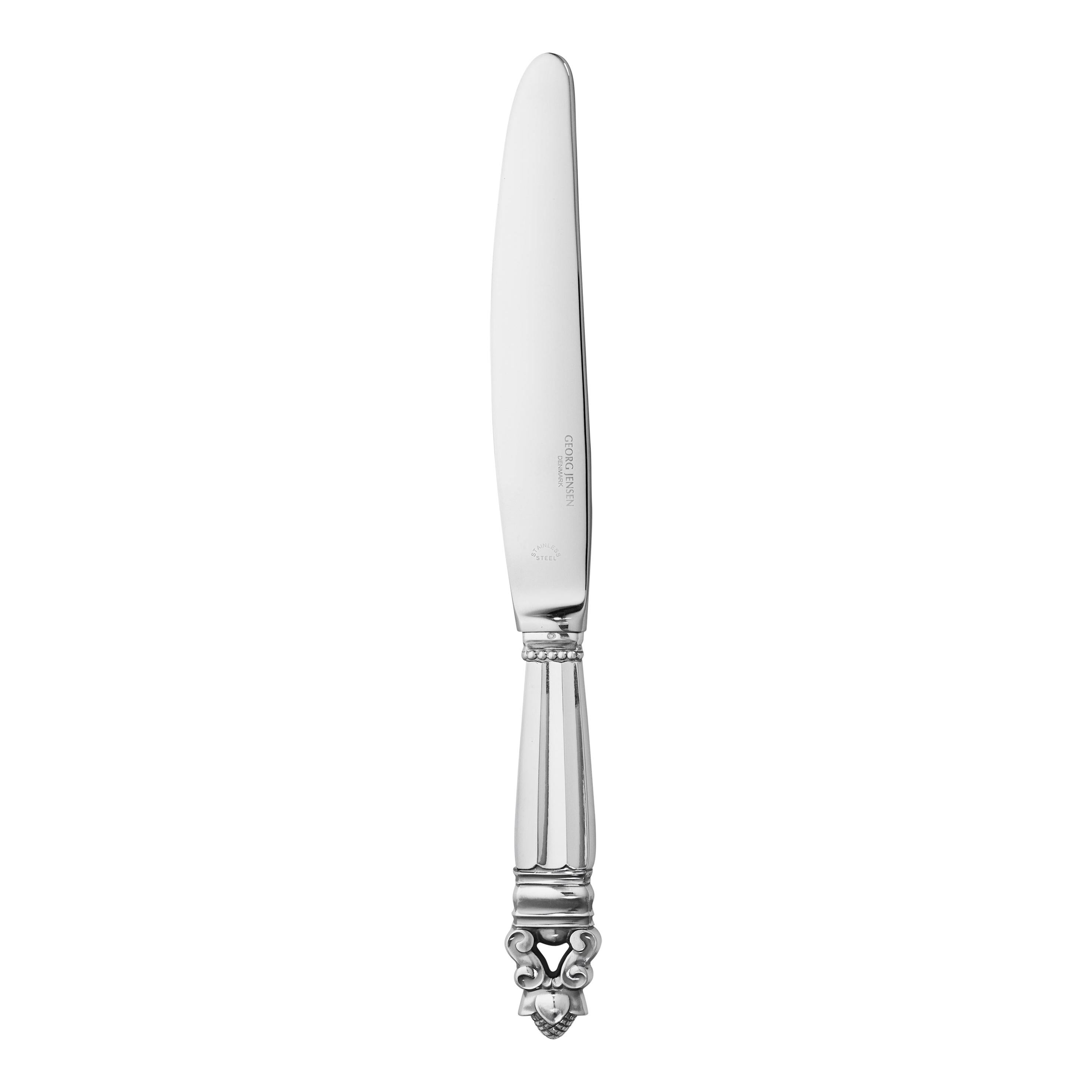 Großes Eichel-Esstellermesser aus Sterlingsilber von Johan Rohde, Georg Jensen im Angebot