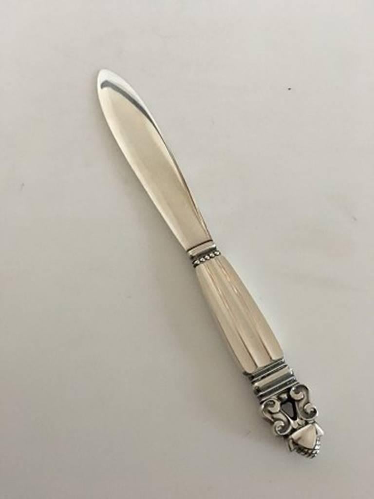 Georg Jensen sterling silver acorn letter opener #301. All silver. Measures: 20 cm / 7 7/8 inches.