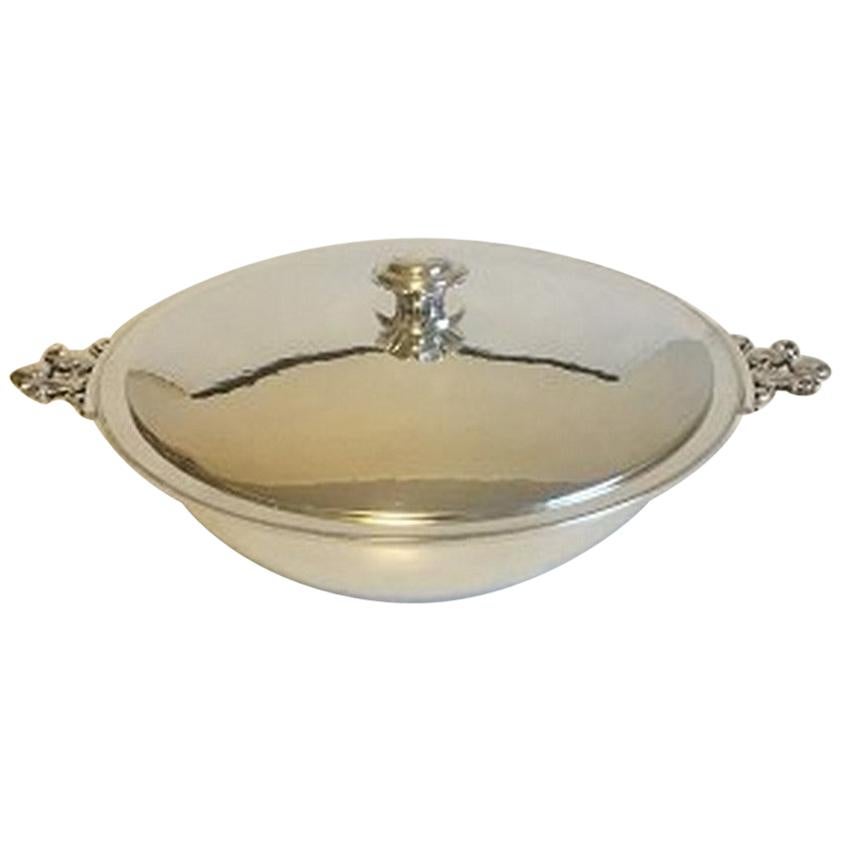 Georg Jensen Sterling Silver Acorn Lidded Bowl No 642 L For Sale